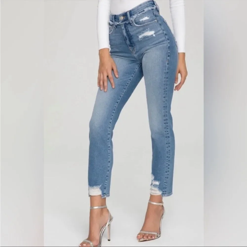 NWT good American good legs straight 6/28 in blue‎ 618